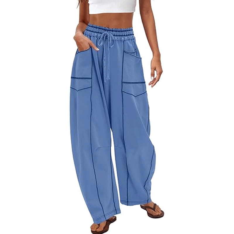 Womens Barrel Sweatpants High Waisted Wide Leg Pants