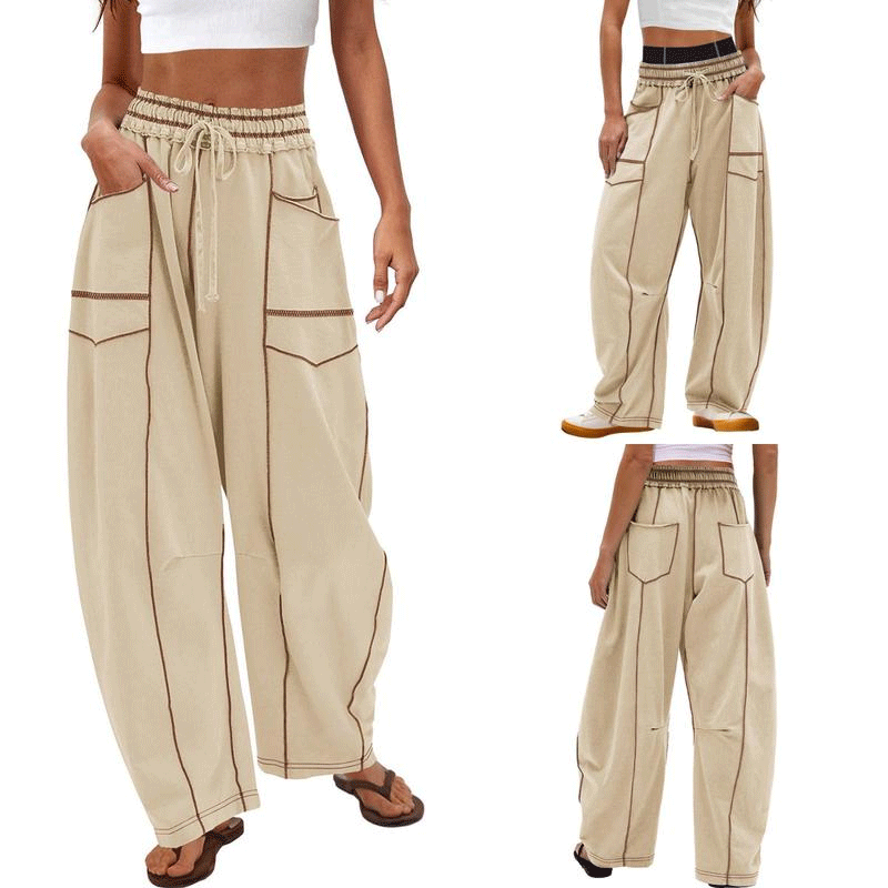 Womens Barrel Sweatpants High Waisted Wide Leg Pants