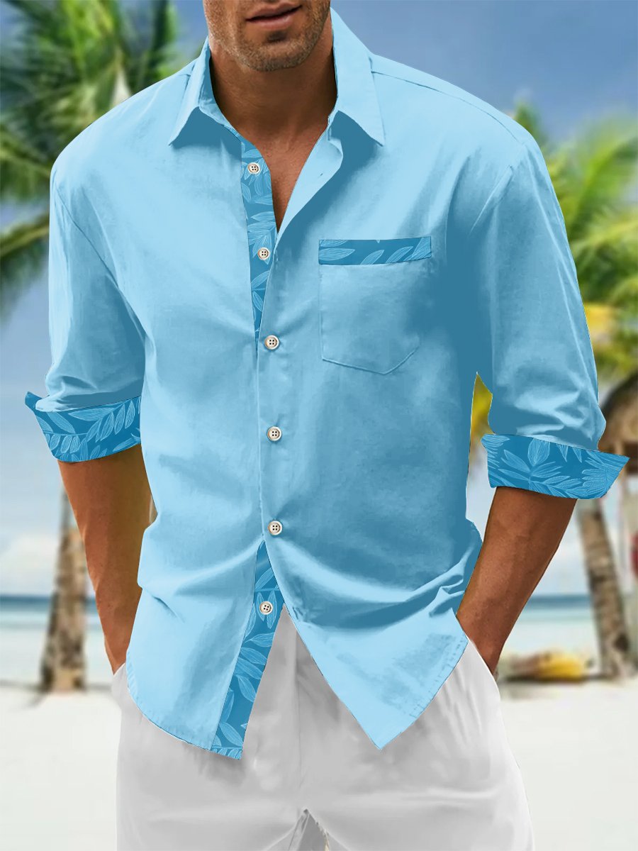 Men's Resort Casual Long Sleeve Shirt