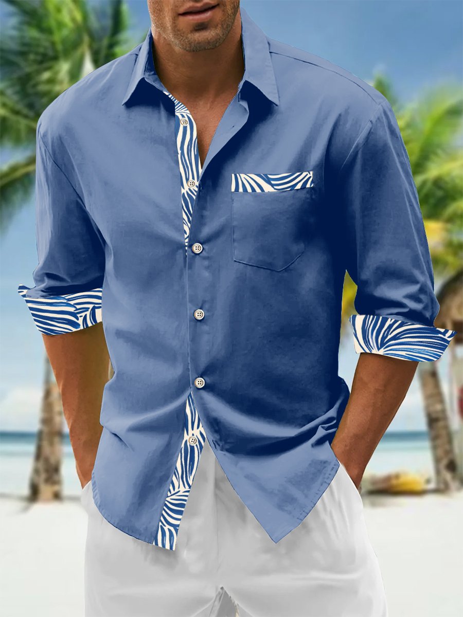 Men's Resort Casual Long Sleeve Shirt