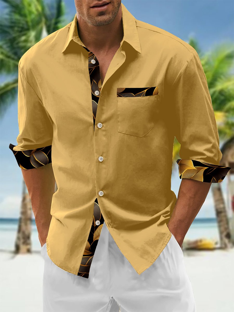 Men's Resort Casual Long Sleeve Shirt