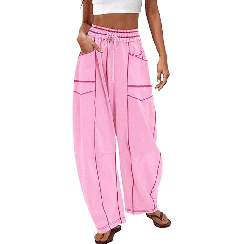 Womens Barrel Sweatpants High Waisted Wide Leg Pants