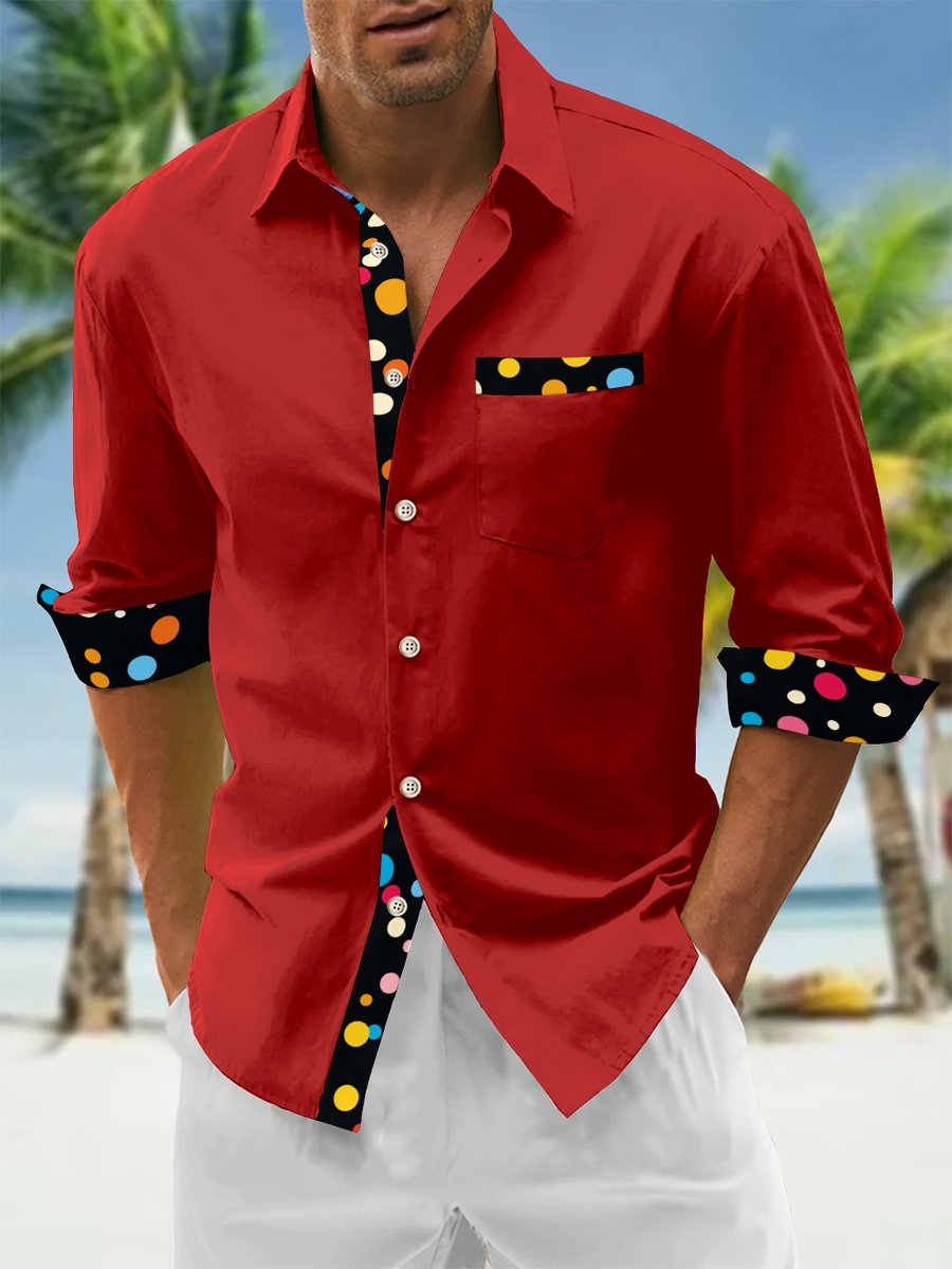Men's Resort Casual Long Sleeve Shirt