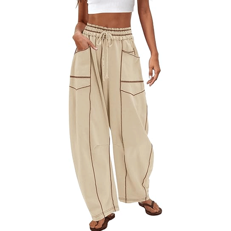 Womens Barrel Sweatpants High Waisted Wide Leg Pants