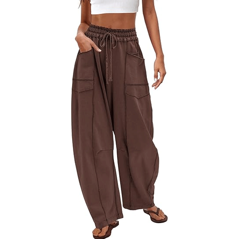 Womens Barrel Sweatpants High Waisted Wide Leg Pants
