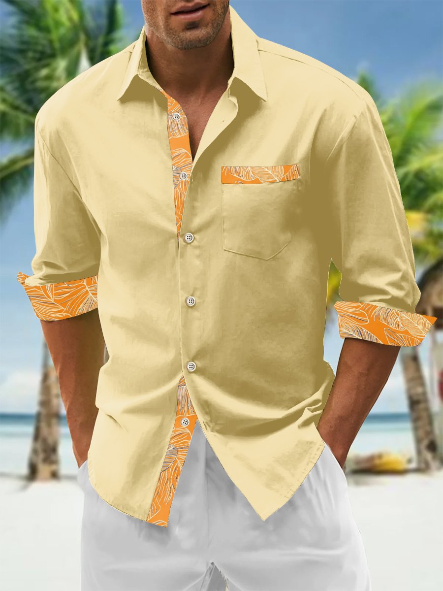 Men's Resort Casual Long Sleeve Shirt