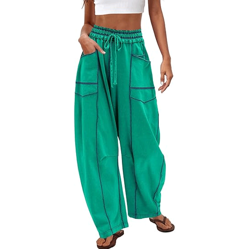 Womens Barrel Sweatpants High Waisted Wide Leg Pants