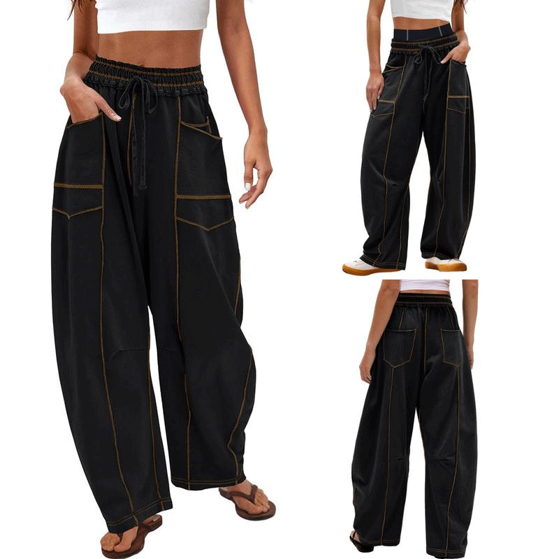 Womens Barrel Sweatpants High Waisted Wide Leg Pants