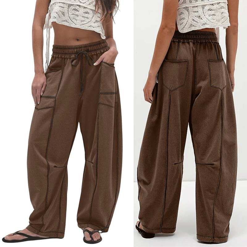 Womens Barrel Sweatpants High Waisted Wide Leg Pants
