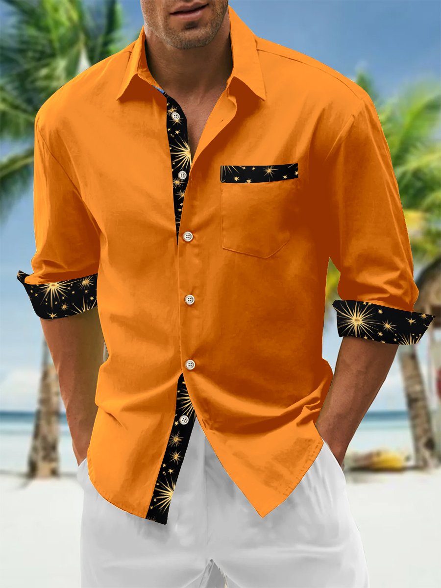 Men's Resort Casual Long Sleeve Shirt